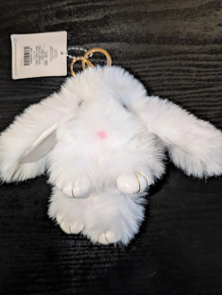 New White Fluffy Bunny Keychain - Kids - photo 2