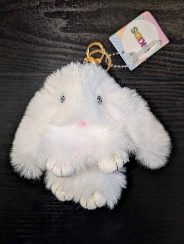 New White Fluffy Bunny Keychain - Kids - photo 3