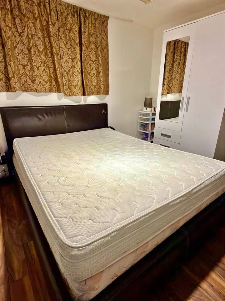 Queen Size Bed Frame with Mattress and Box Spring