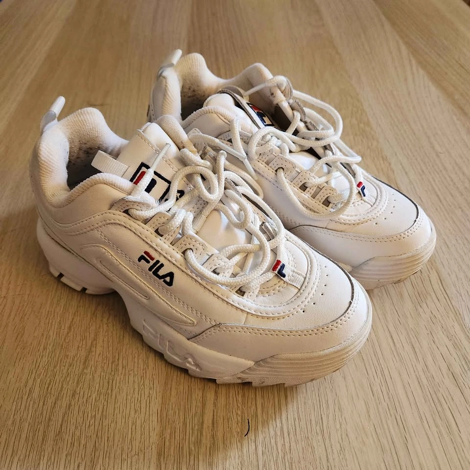 Fila Disruptor II Premium White Navy Red Chunky Sneakers Women's - photo 2