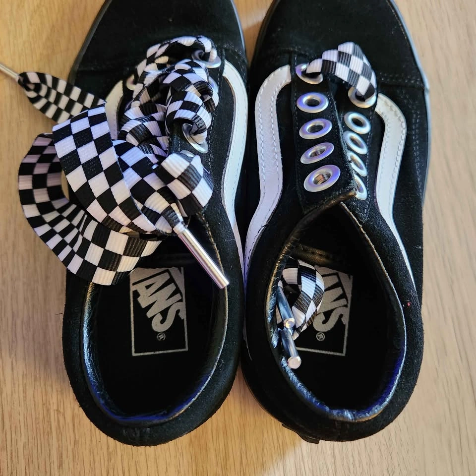New Vans Old Skool Black White Checkered Laces US Men's 4 / Ladi - photo 5