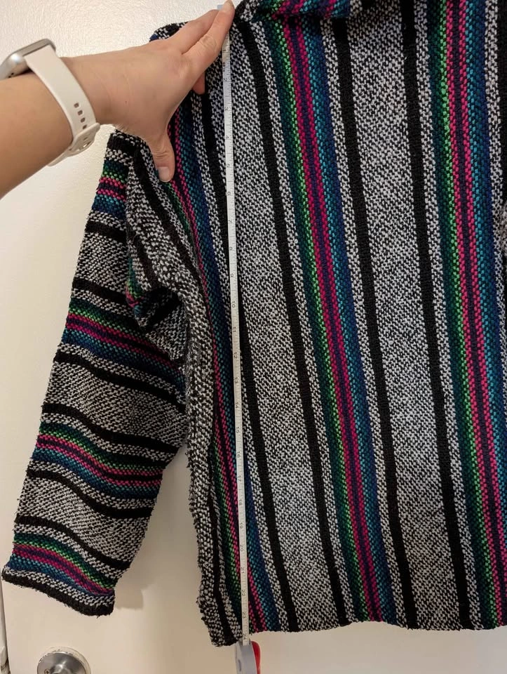 Baja Striped Pullover Hoodie Mexican Hoodie - photo 3