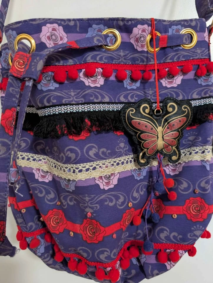 Anna Sui Drawstring Bucket Bag with Butterfly Charm - photo 2