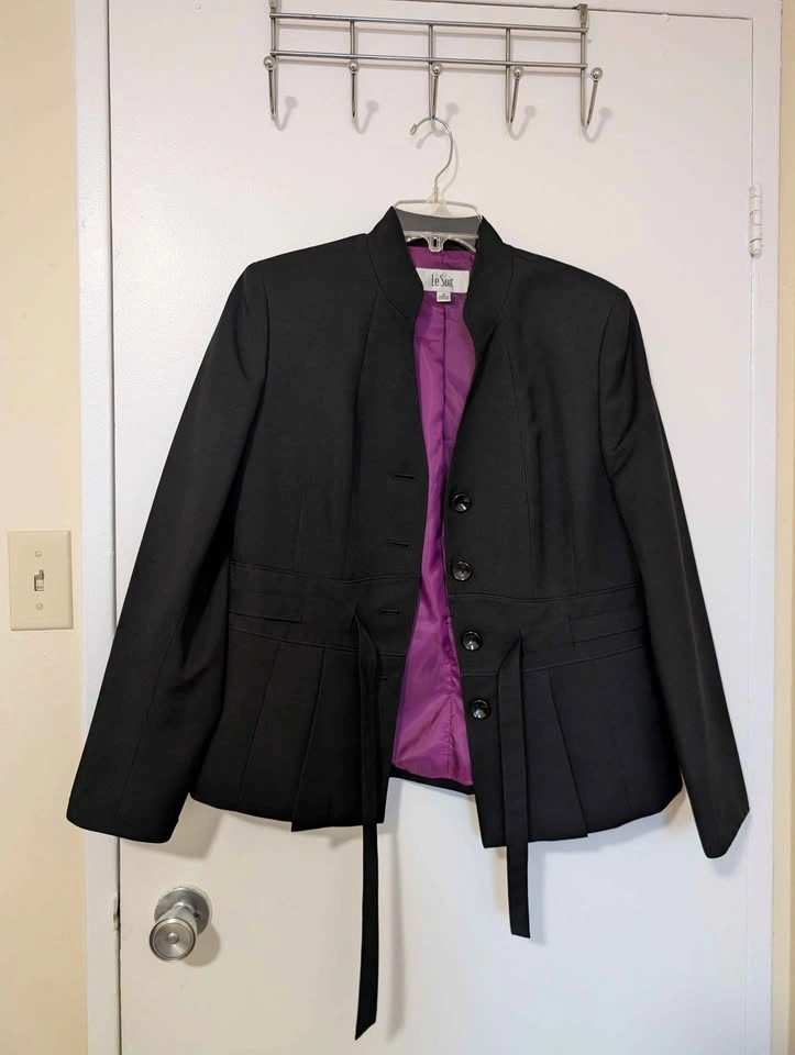 Le Suit Black Pantsuit Size 12 - photo 3