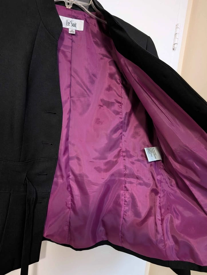 Le Suit Black Pantsuit Size 12 - photo 5