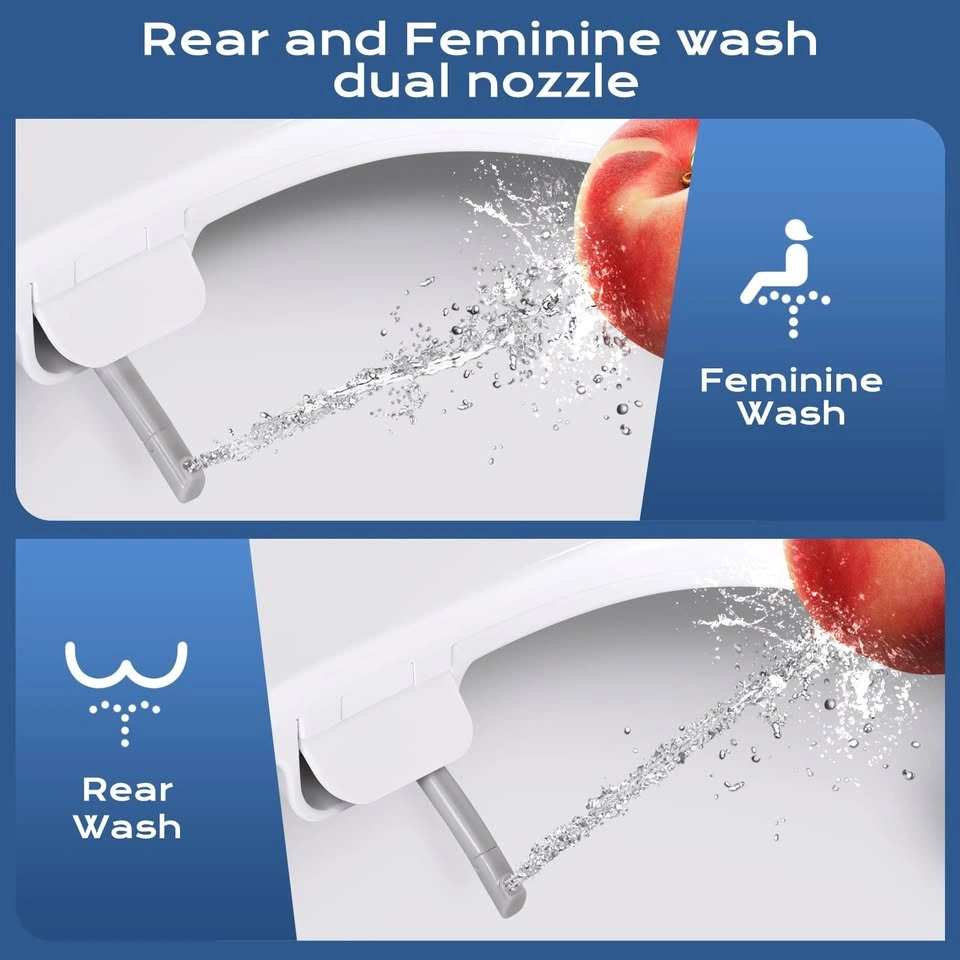 White Bidet Toilet Seat with Dual Nozzle - photo 3