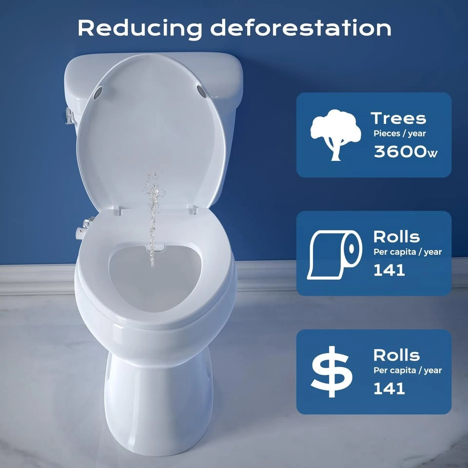 White Bidet Toilet Seat with Dual Nozzle - photo 4