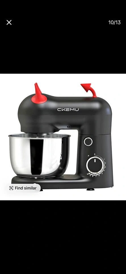 CKEMU Black Stand Mixer w/ Red Accents