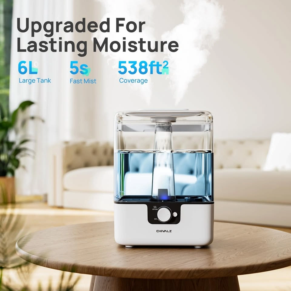 CHIVALZ 6L Humidifier for Large Room Quiet Mist - photo 2