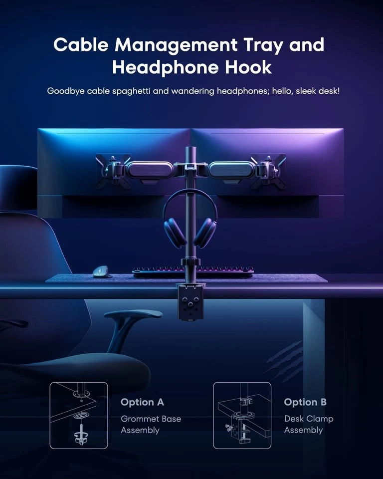 ELESTAND Dual Monitor Stand with Headphone Holder EST001 - photo 5