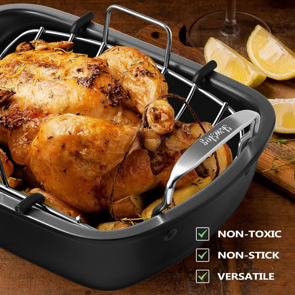Non-Stick Roasting Pan with Rack - photo 2