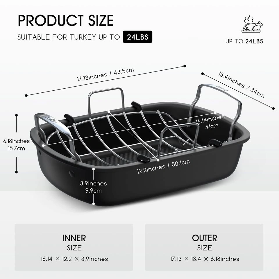 Non-Stick Roasting Pan with Rack - photo 3