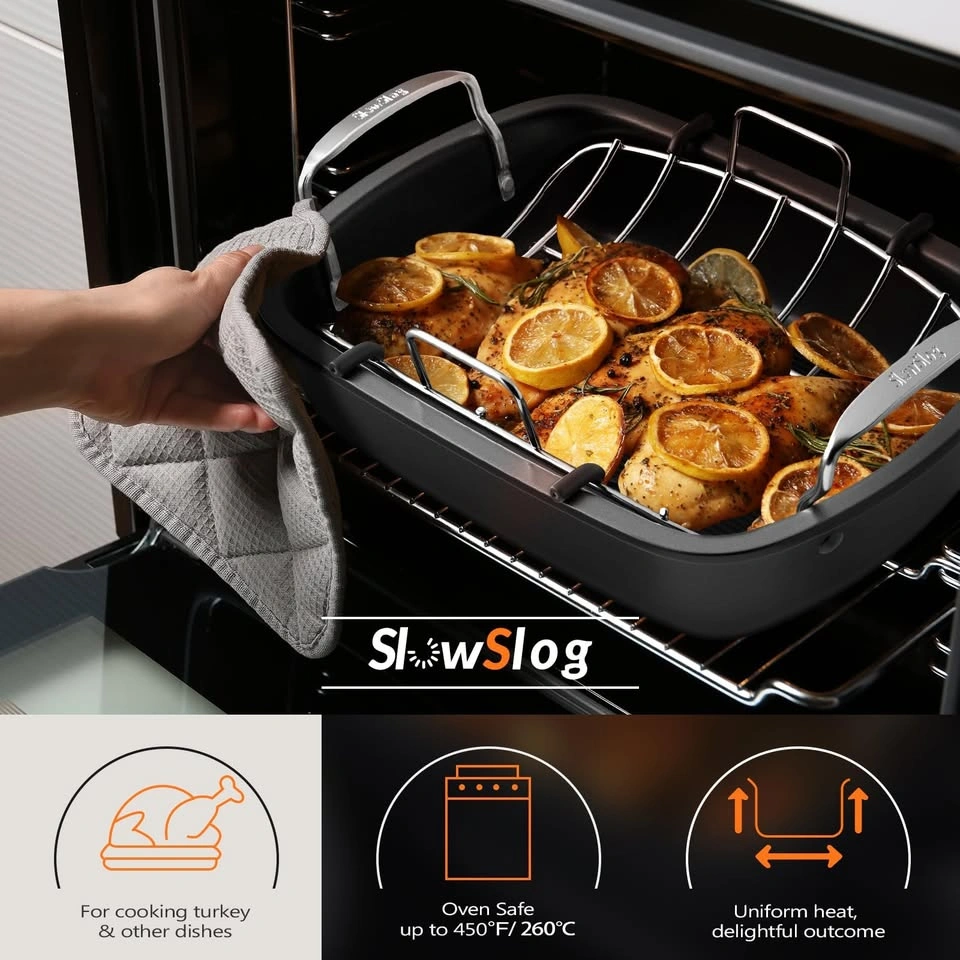 Non-Stick Roasting Pan with Rack - photo 4