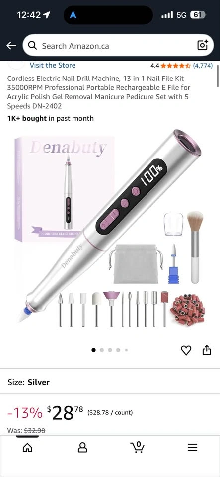 Denabuty Cordless Electric Nail Drill - photo 2