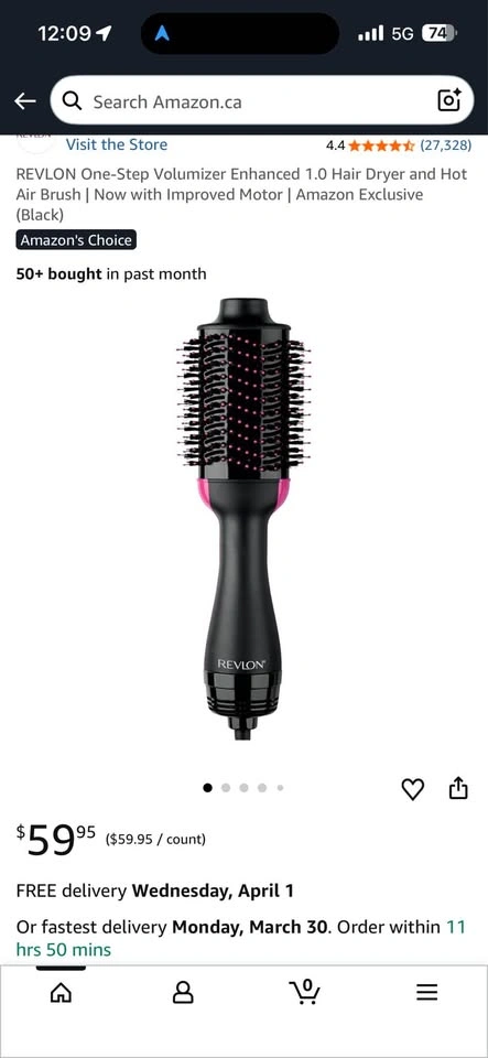 REVLON One-Step Volumizer Hair Dryer and Hot Air Brush - photo 2