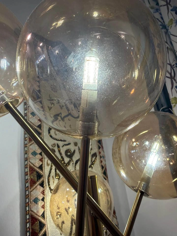 Modern Globe Floor Lamp – Brass, 4-Light - photo 3