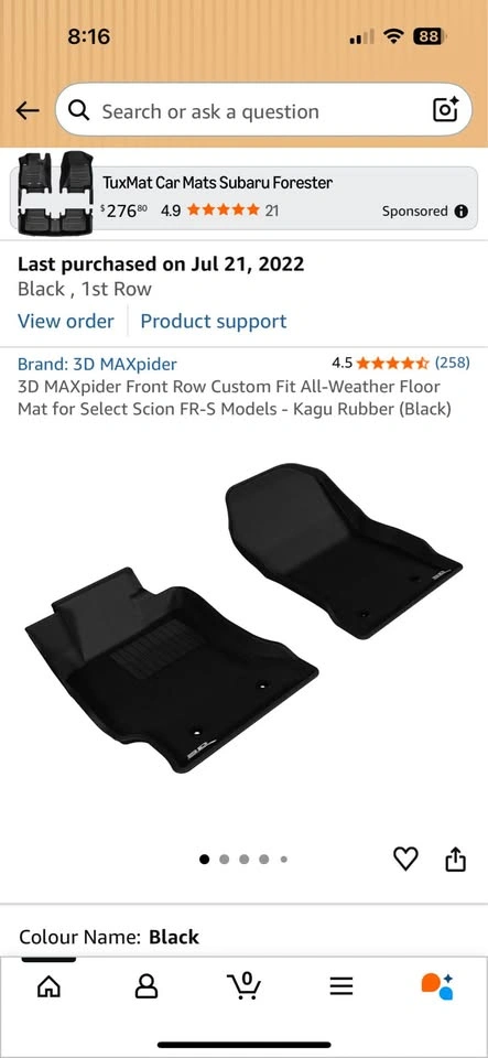 3D MAXpider 1st Row Floor Mats for Scion FR-S - photo 4