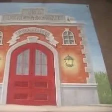 Pottery Barn Kids Fire House Hanging Oil Canvas Mural thumbnail