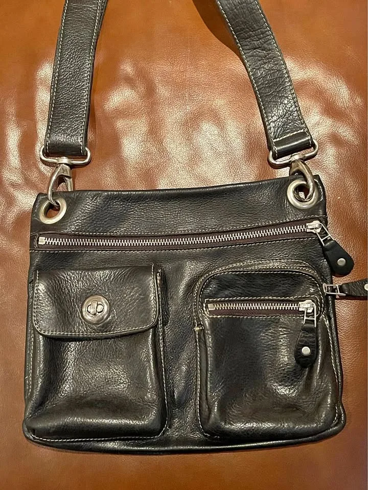 Roots Village Tribe cross body bag in black, great condition! thumbnail