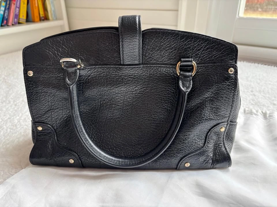 Coach 37779 Mercer Satchel Gold Black Grain Leather Bag - photo 3