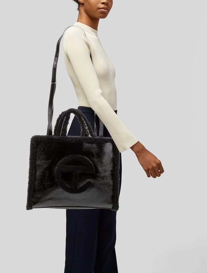Telfar x UGG Black Shearling Trim Medium Tote Bag - photo 2