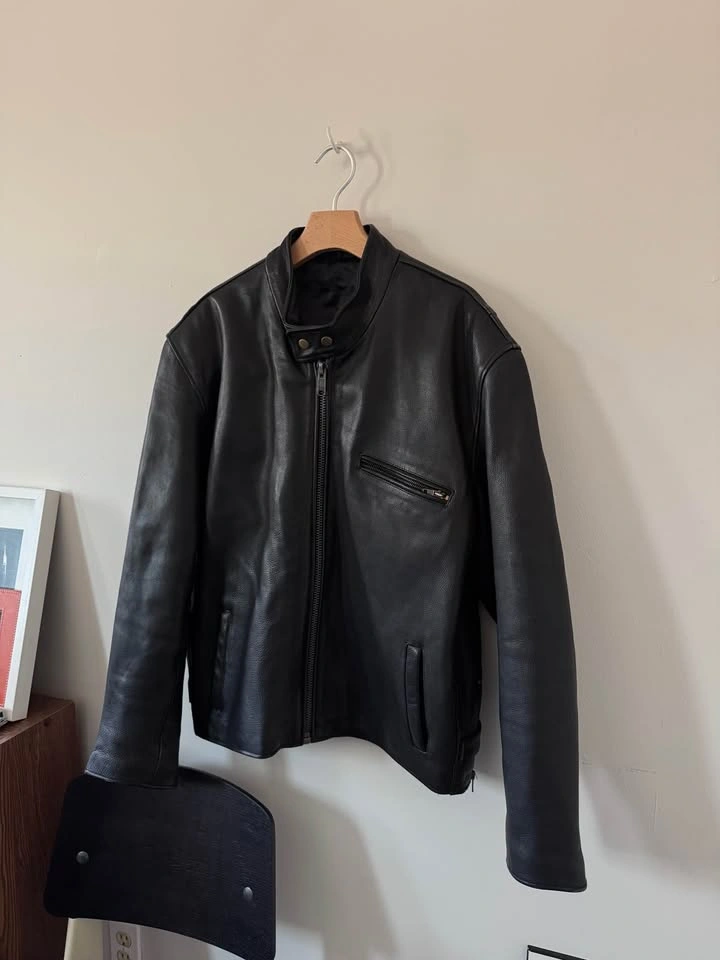 Leather Biker Jacket sz L - photo 2