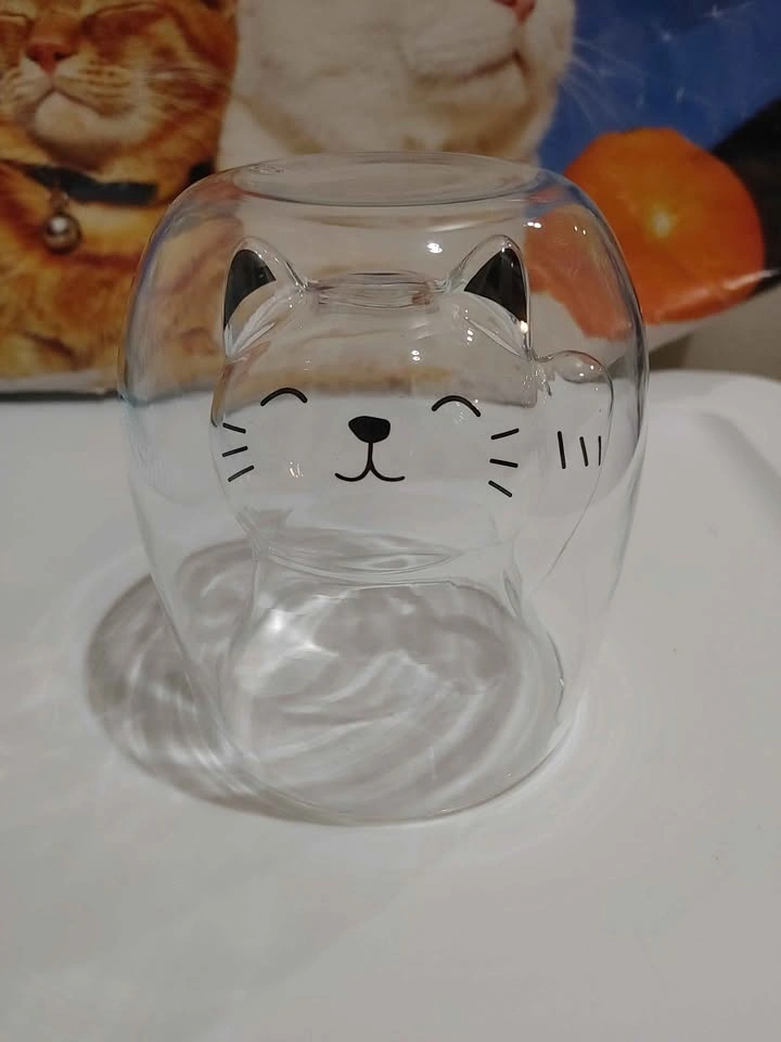 Double Walled Cat Glass Cup & Blank Kitty Notebook - photo 3