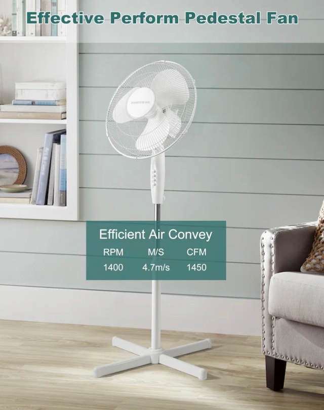 Hampton Bay 16-inch 3-Speed Oscillating Pedestal Fan