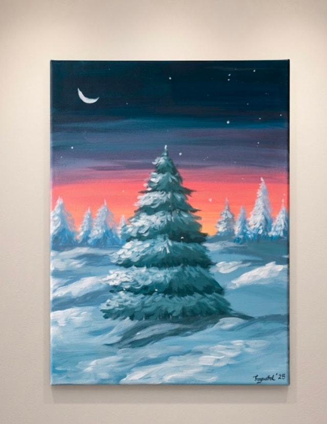 Lucky Winter Sunset - Painting