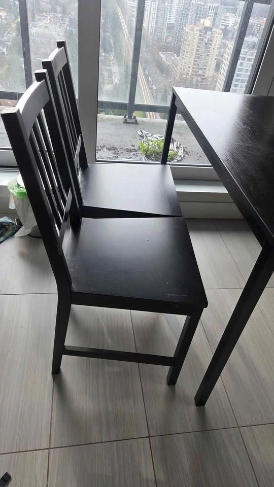 Black Dining Table with 2 Chairs - delivery available - photo 2