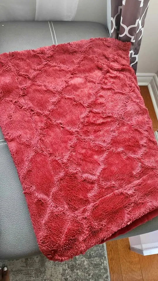 Dark red throw/blanket 50" × 60" thumbnail