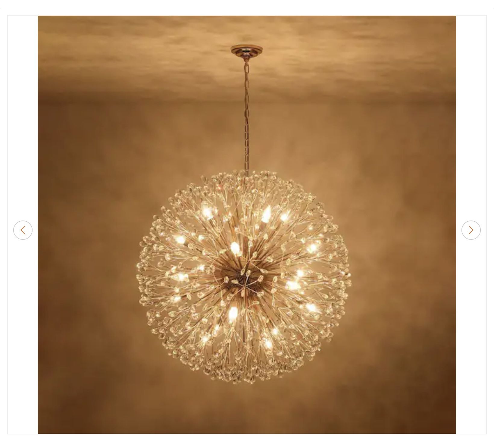 35.43 in. 20-Light Gold Sputnik Chandelier - photo 2
