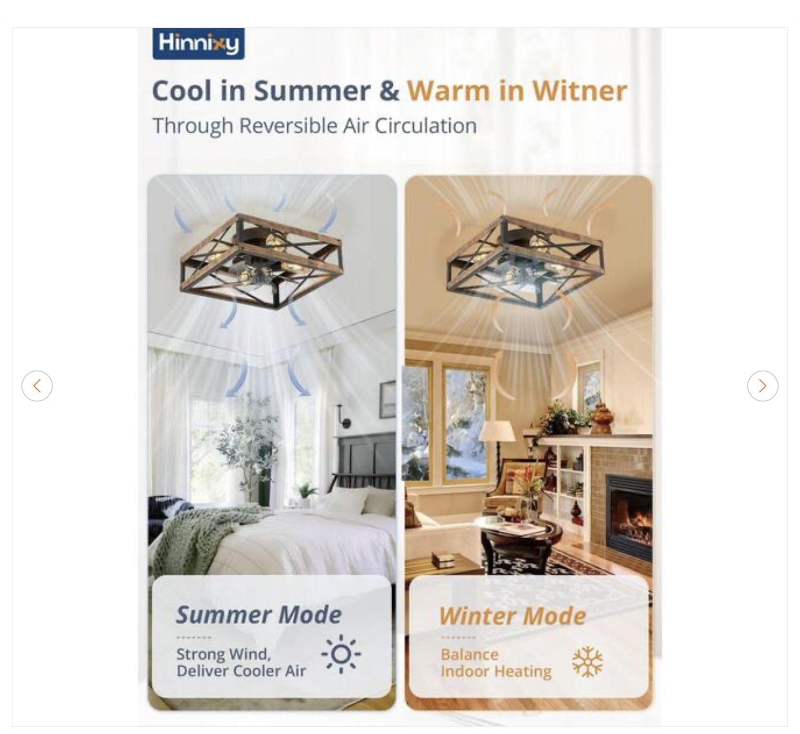 16 in. Indoor Brown Caged Ceiling Fan w/ Remote - photo 3