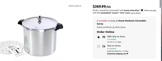 Presto 21L Aluminum Pressure Canner - photo 2