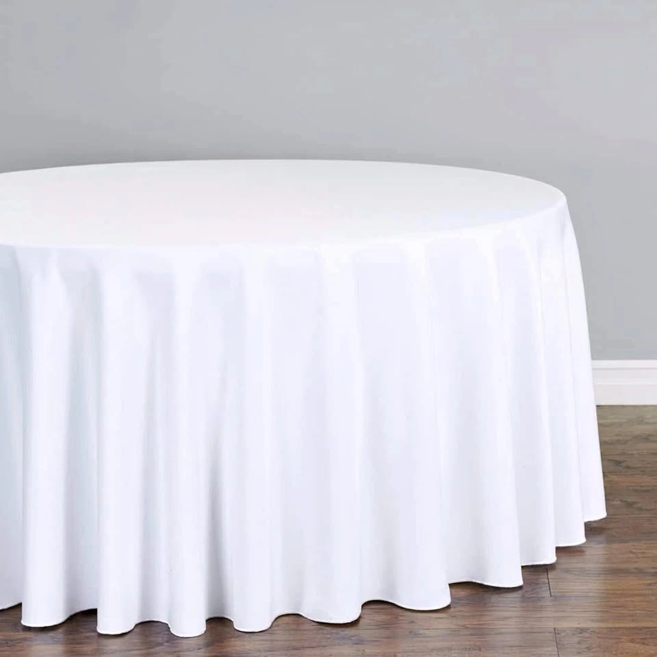 Large white round table cloths