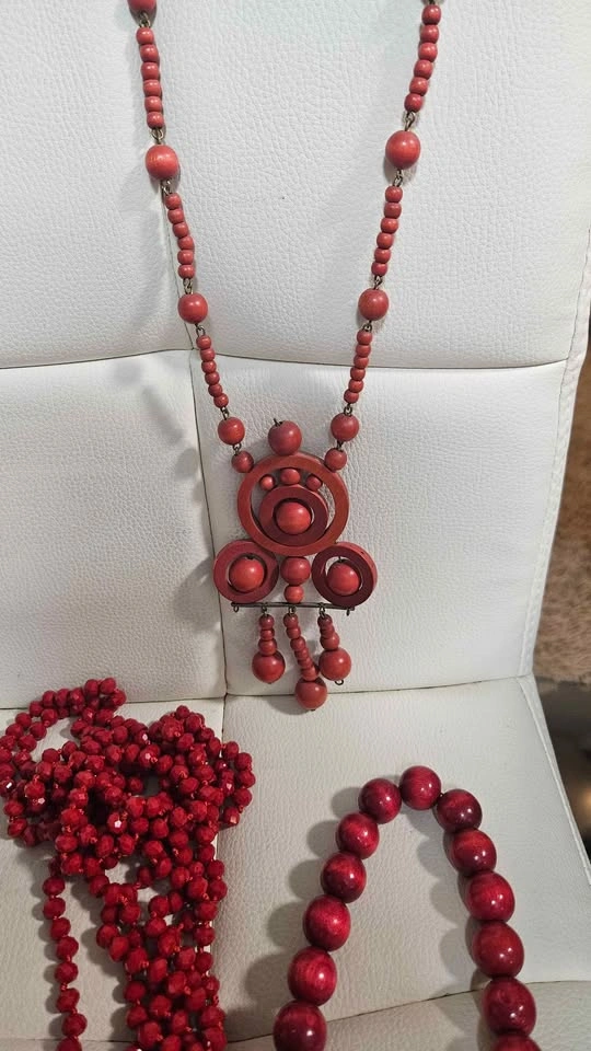 Costume jewellery Red necklaces lot - photo 3