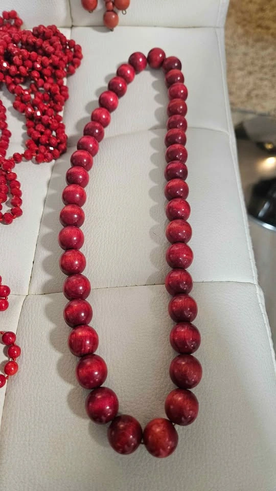 Costume jewellery Red necklaces lot - photo 4
