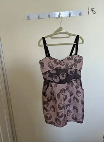 BCBG strappy light pink and black cocktail dress thumbnail