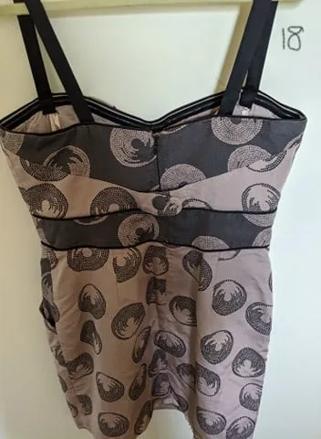 BCBG strappy light pink and black cocktail dress image indicator(2)