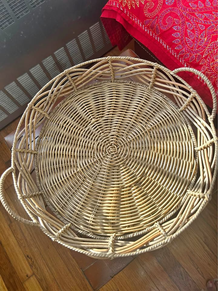 Poly-Wicker Tabletop Tray with Handles