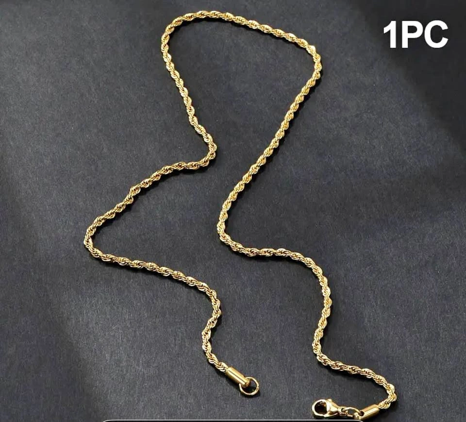 Gold Plated Twisted Rope Chain - Never Fades