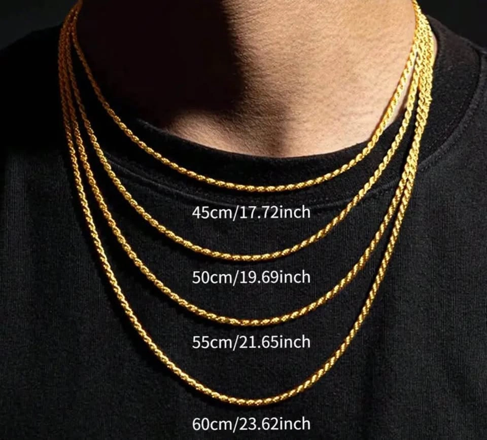 Gold Plated Twisted Rope Chain - Never Fades - photo 2