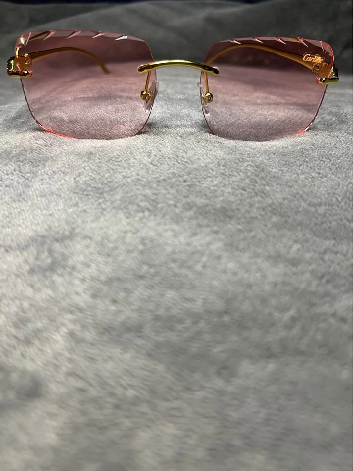Rimless Style Cartier Gold Frame Glasses - photo 2