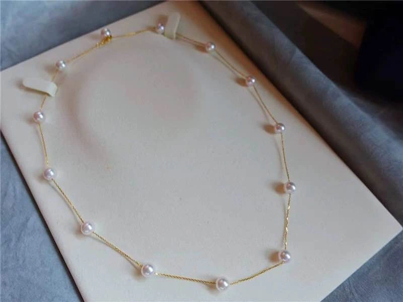 18K Gold Plated Fresh Pearl Necklace with Starry Sky Design - photo 2