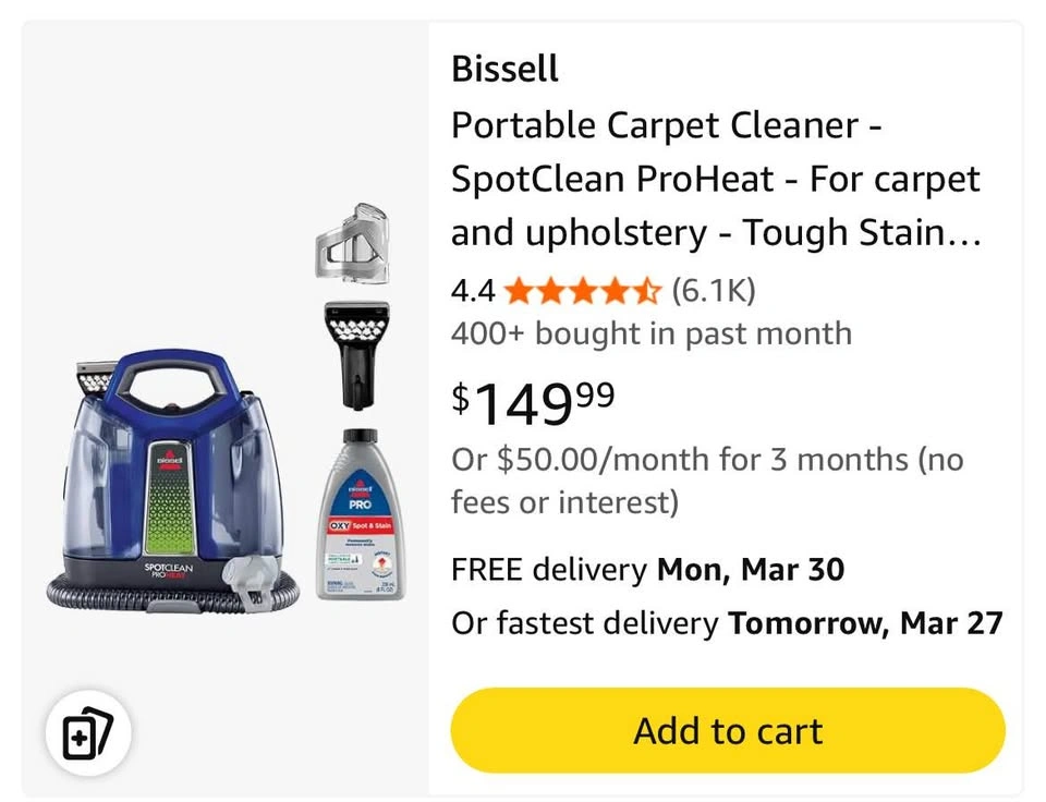 BISSELL Portable Carpet Cleaner SpotClean ProHeat - photo 4