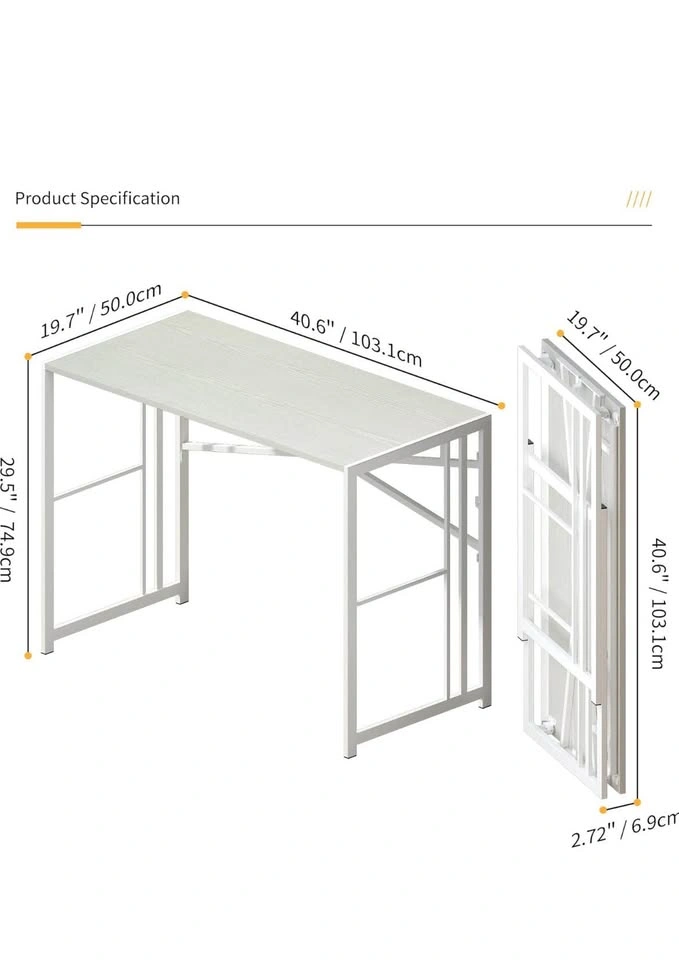 BRAND NEW SEALED BOX FOLDING DESK 40" WRITING TABLE, WHITE - photo 3