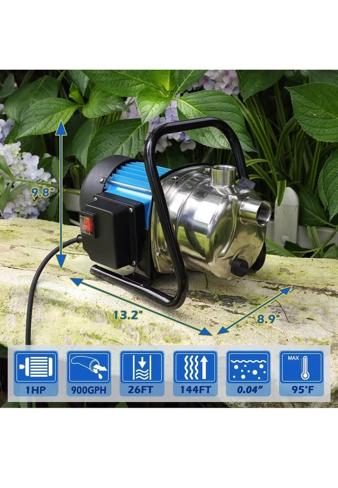 FLUENTPOWER 1HP Portable Garden Pump, 900GPH - photo 5