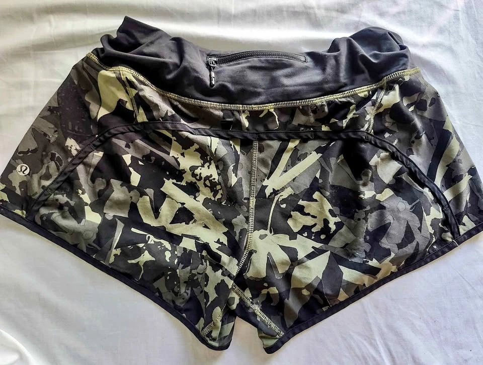 Rare Lululemon Speed Shorts - Pop Cut Fatigue Camo - Size 8