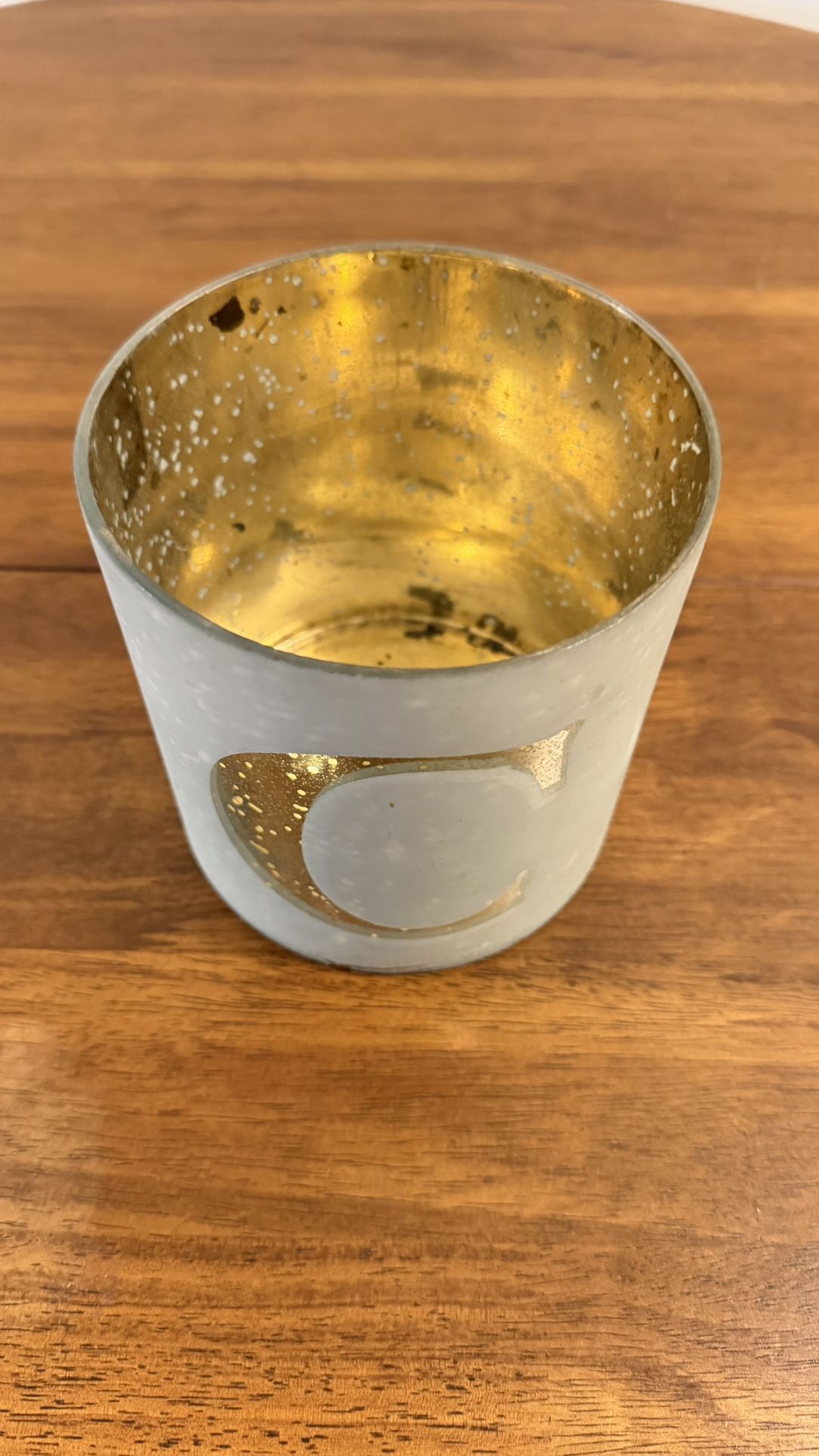Modern Ceramic Planter w/ Marble Finish & Gold Saucer - photo 2