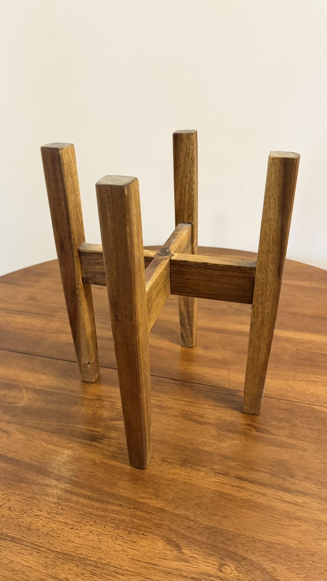 Mid-Century Style Planter with Wood Stand - photo 3